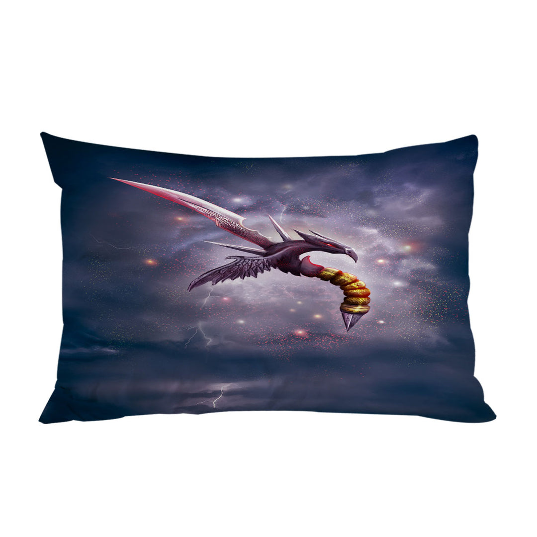 Cool Dark Dragon Blade Fiction Art Pillow Cases