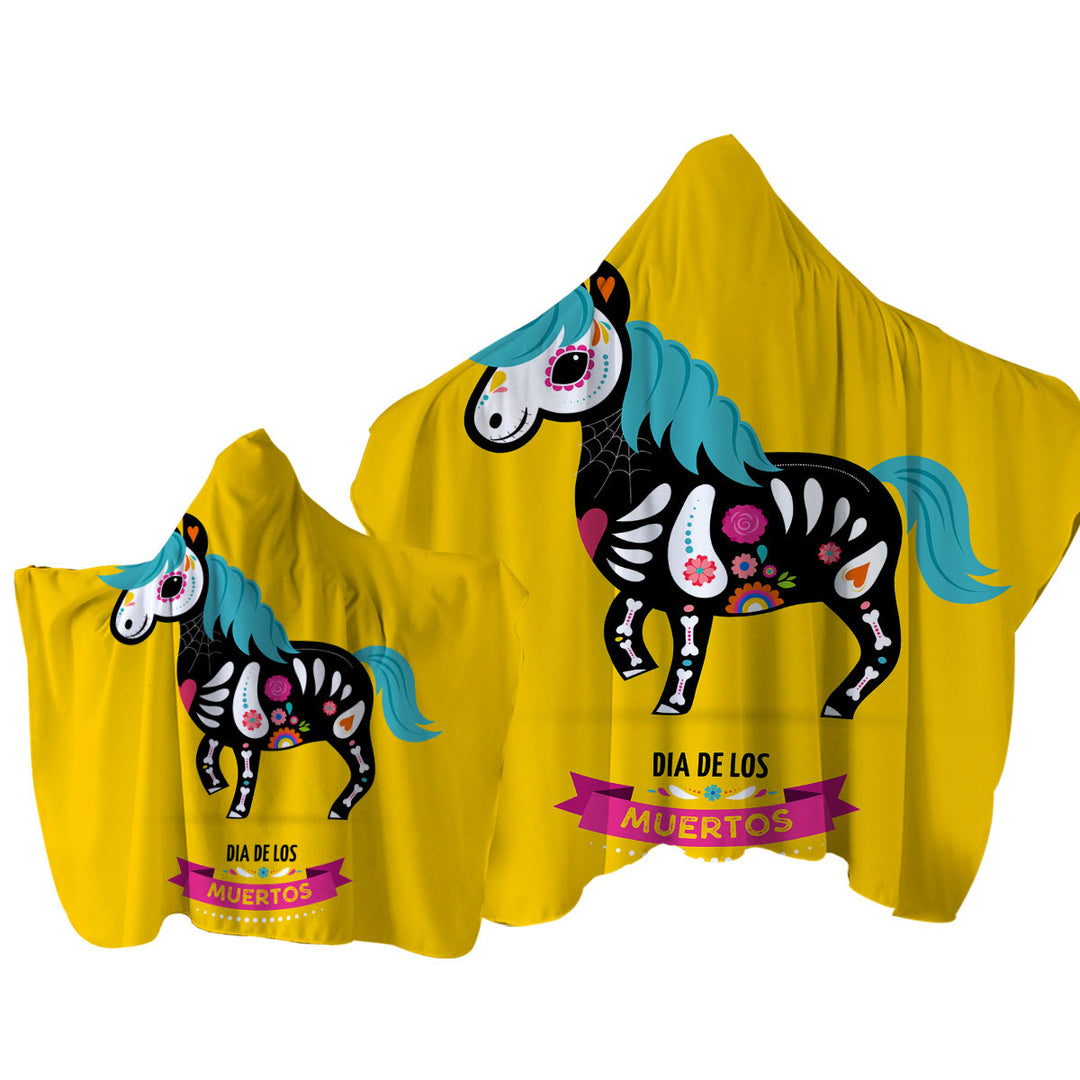 Cool Day of the Dead Unicorn Towel Hoodie