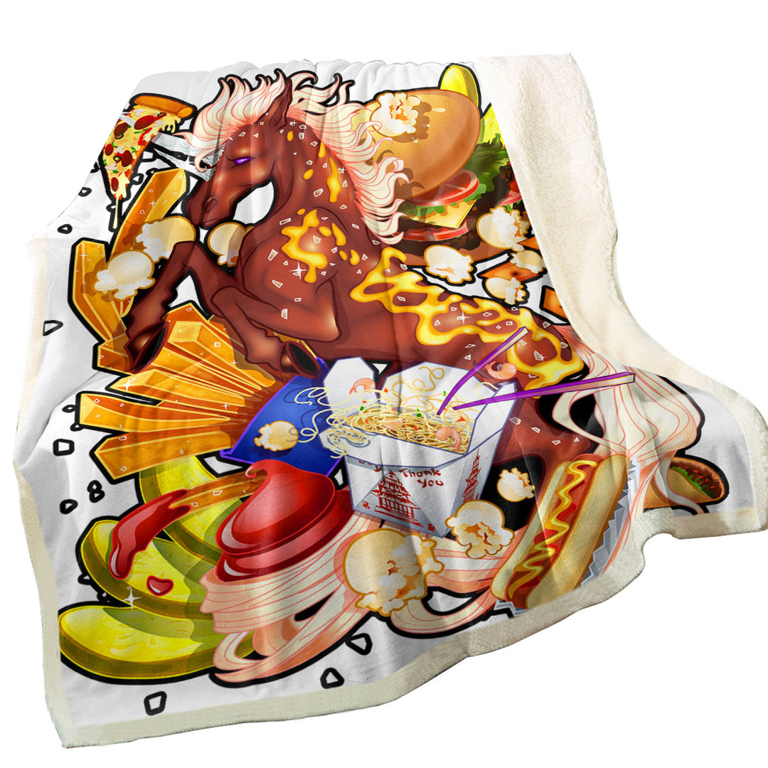 Cool Decorative Throws Junk Food Fast Food Funny Unicorn