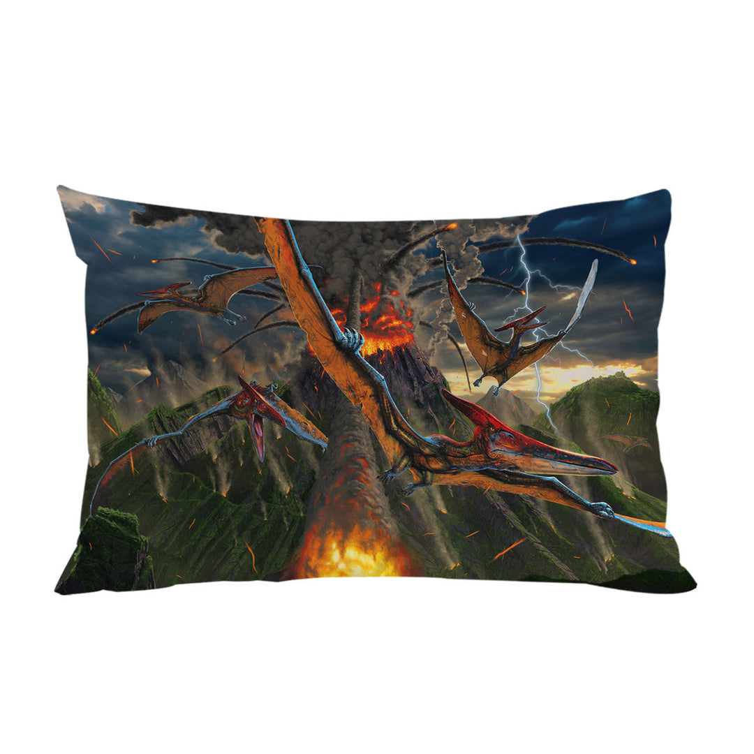 Cool Dinosaurs Art Volcano Eruption Pillowcases