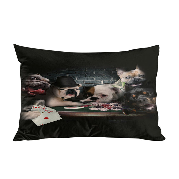 Cool Dogs Playing Cards Dogs Gambling Pillow Cases