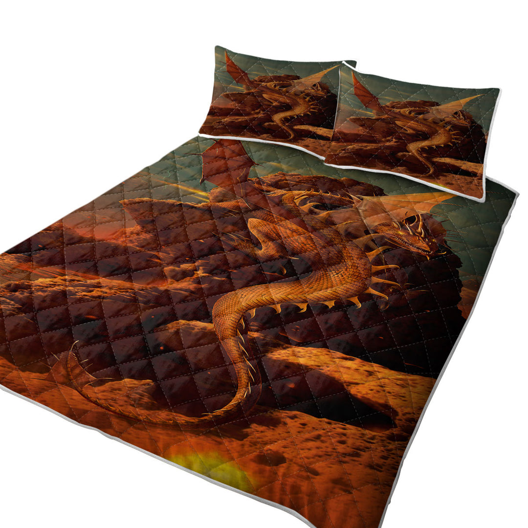 Cool Dragon Art Earth and Fire Quilt