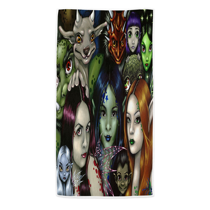 Cool Faery Folk Alliance Fantasy Creatures Beach Towel