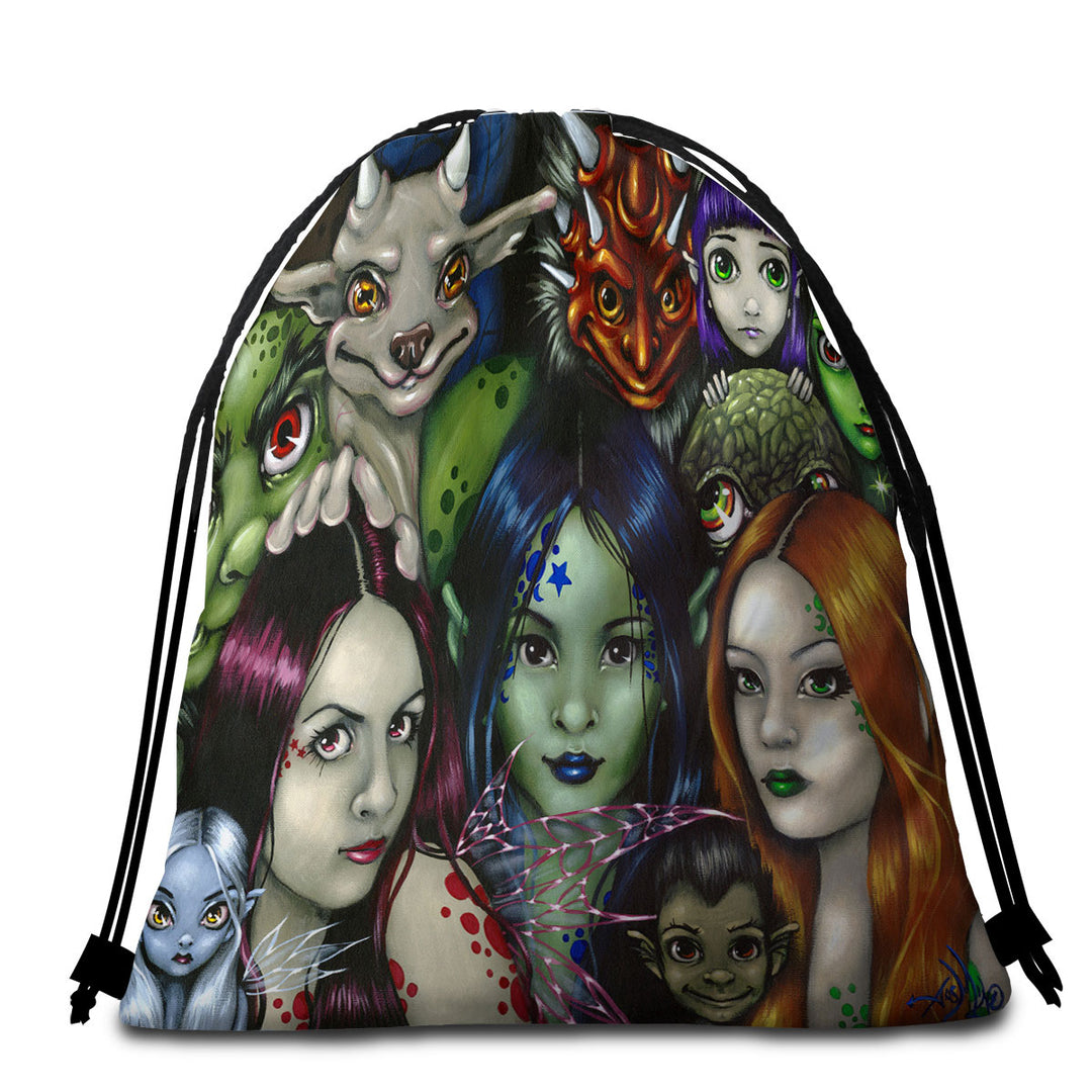 Cool Faery Folk Alliance Fantasy Creatures Lightweight Beach Towel