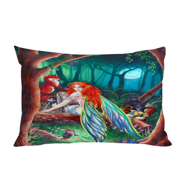 Cool Fairy Tale Forest Redhead Fairy and Friends Pillow Cases