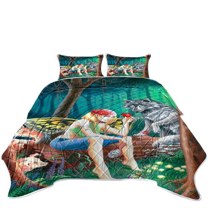 Cool Fairy Tale Forest Tough Fairy and Friends Coverlets