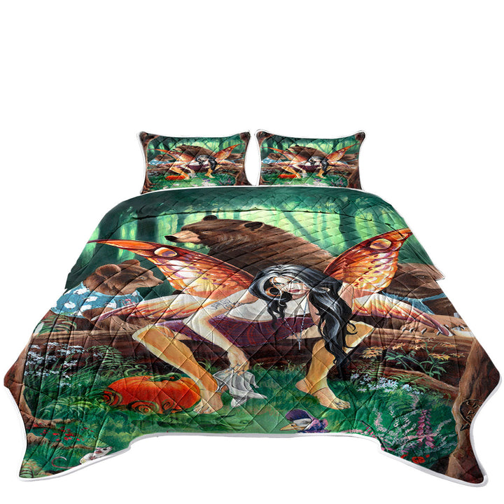 Cool Fairy Tale Tough Fairy and Three Bears Coverlet