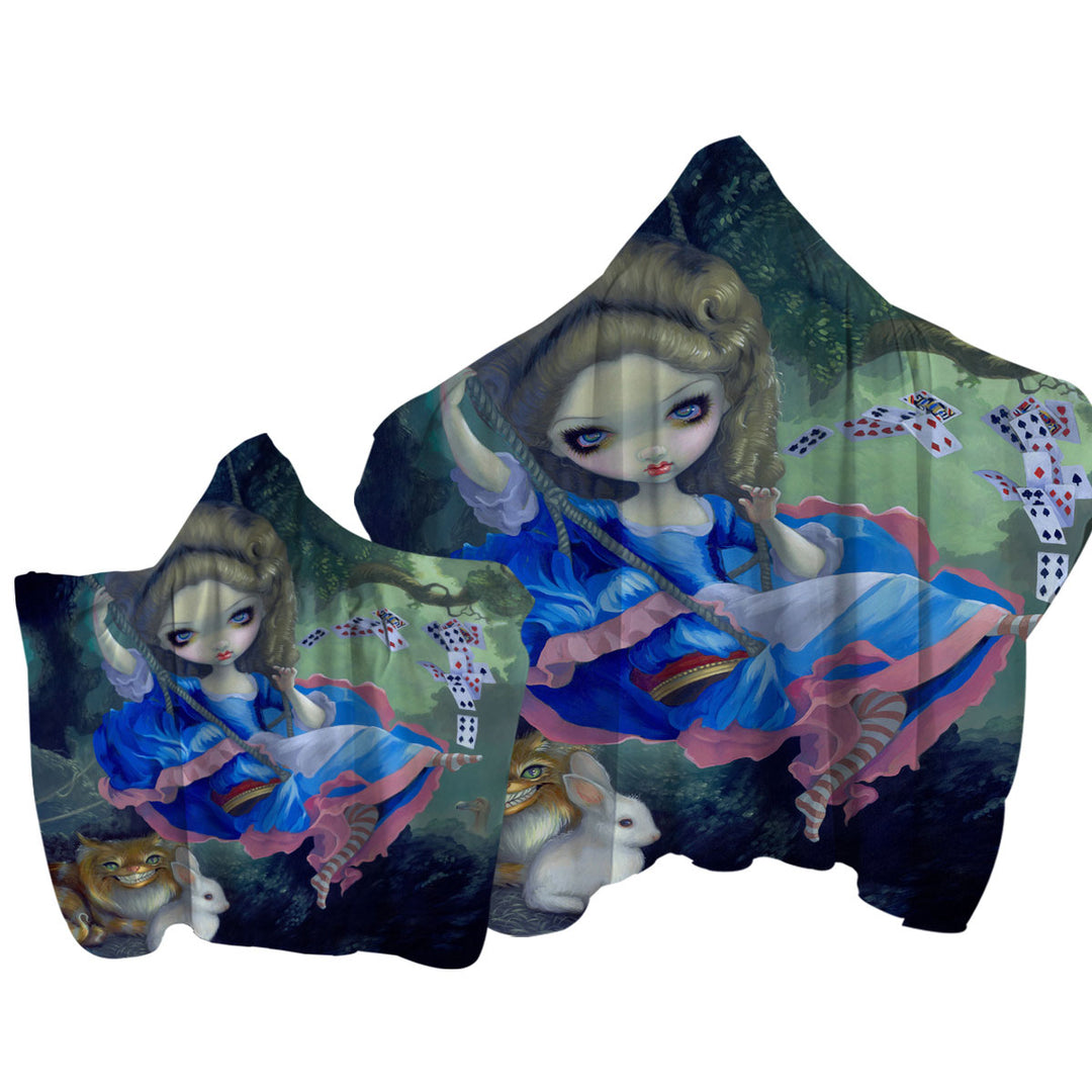 Cool Fantasy Alice in Fragonard_s Swing Towel with Hood