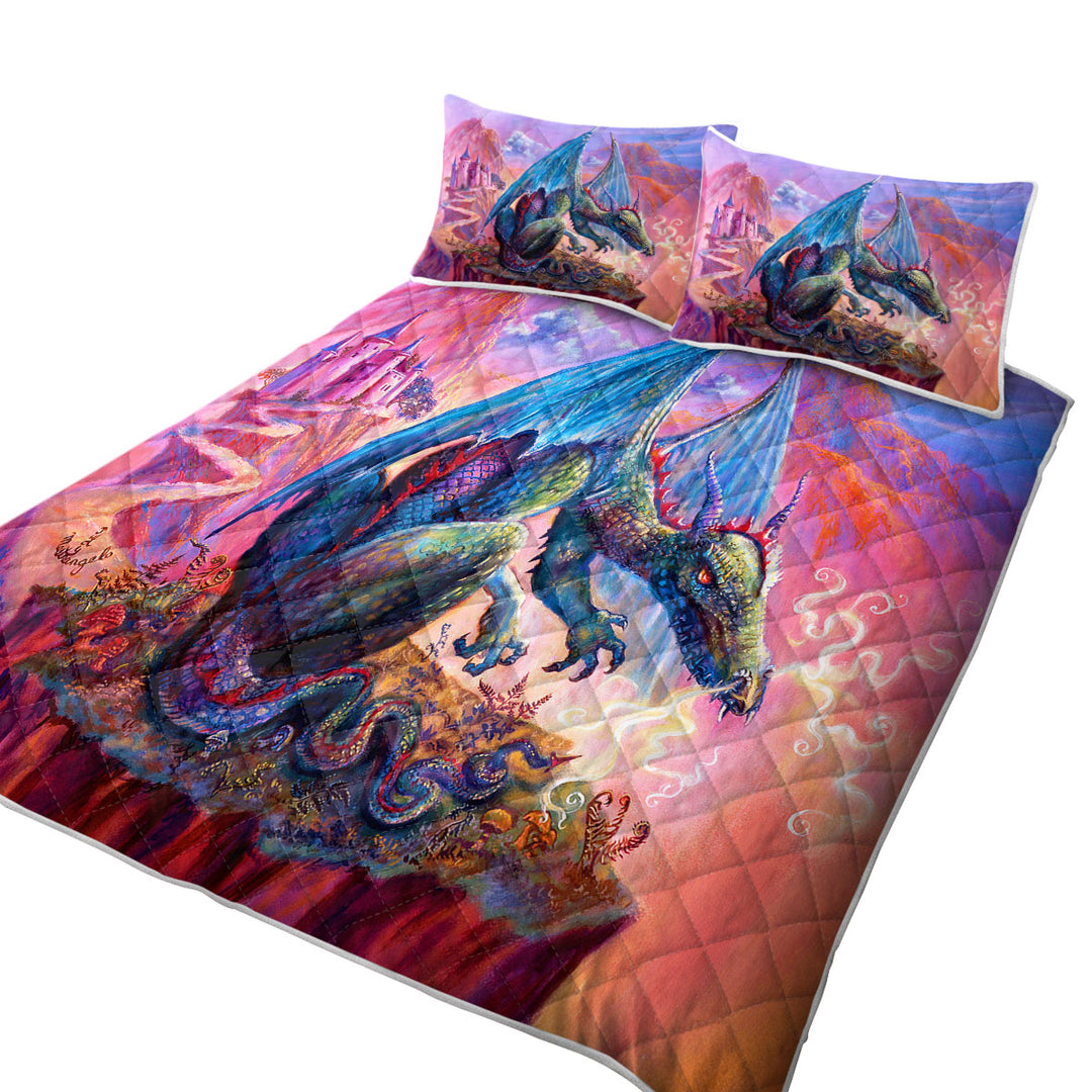 Cool Fantasy Art Angry Dragon Coverlets