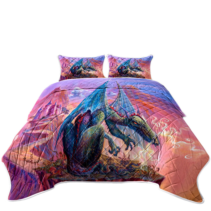 Cool Fantasy Art Angry Dragon Quilt