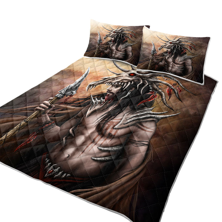 Cool Fantasy Art Brave Man the Hunter California King Quilt Sets