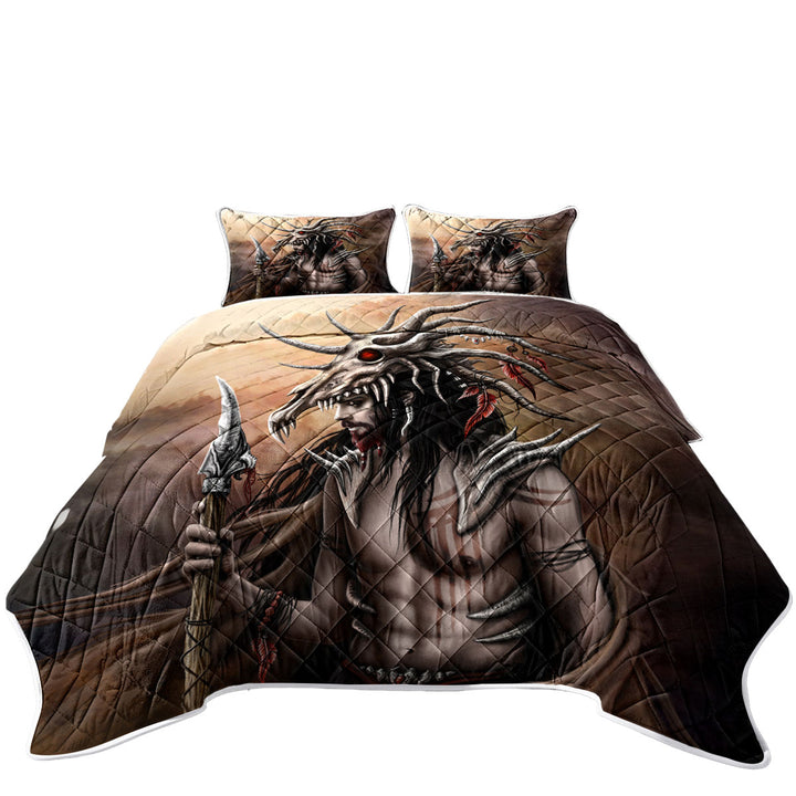 Cool Fantasy Art Brave Man the Hunter Quilt