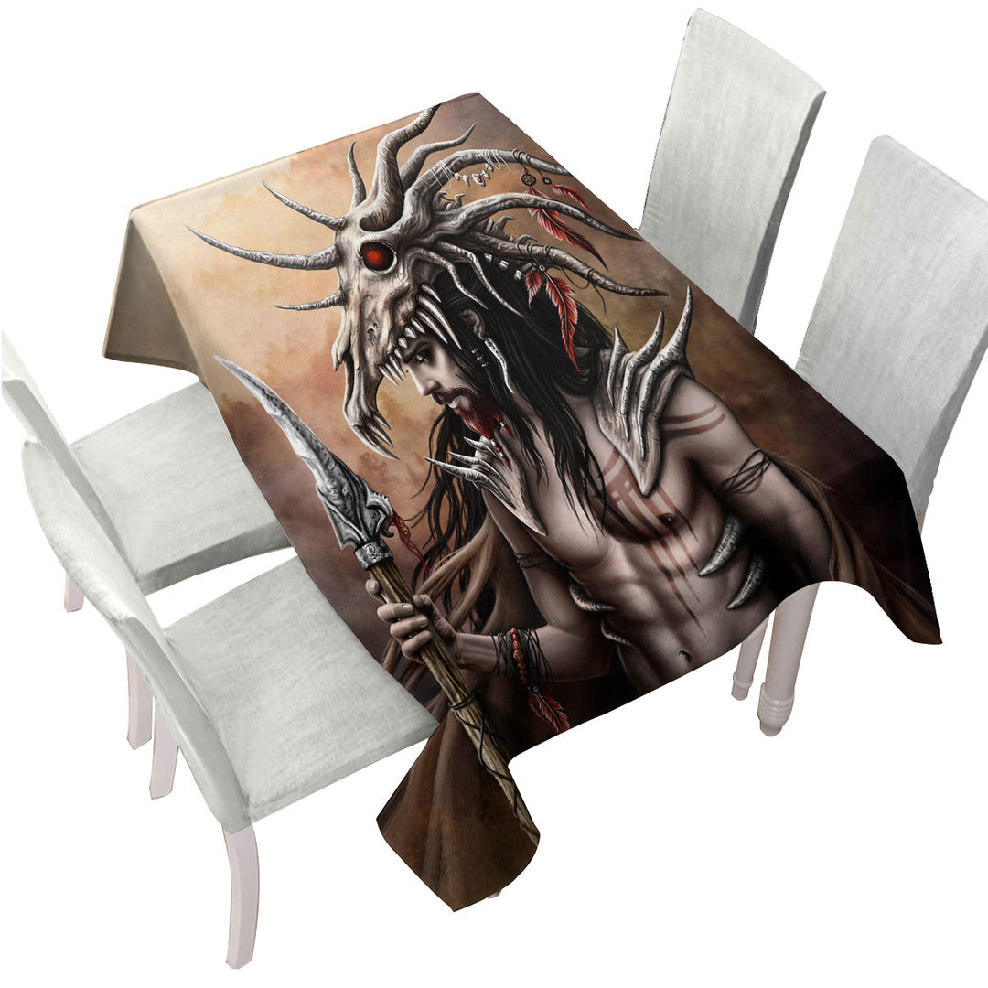 Cool Fantasy Art Brave Man the Hunter Tablecloth