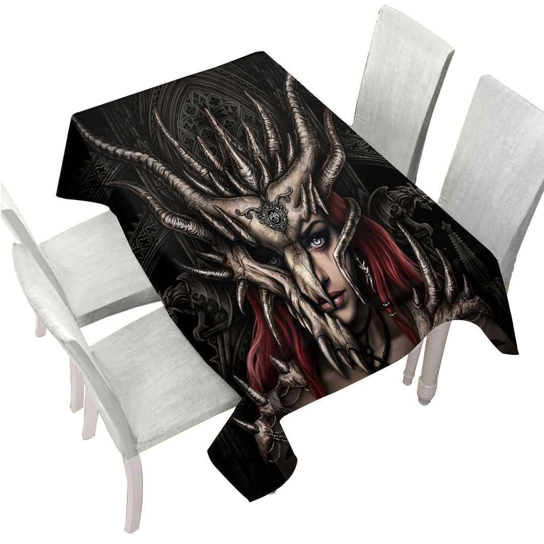 Cool Fantasy Art Dragon Mask Tablecloth