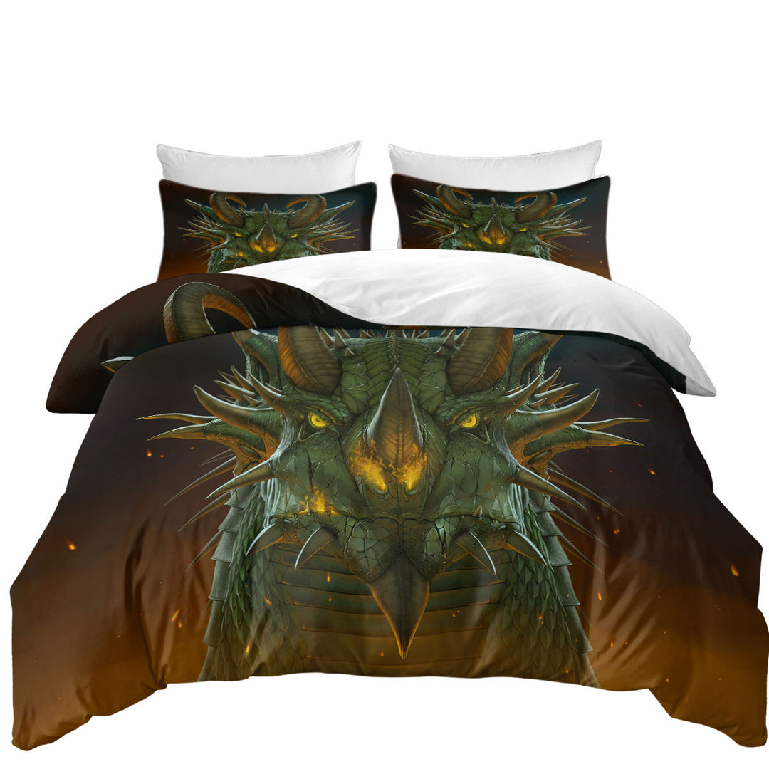 Cool Fantasy Art Dragon Portrait Duvet Cover