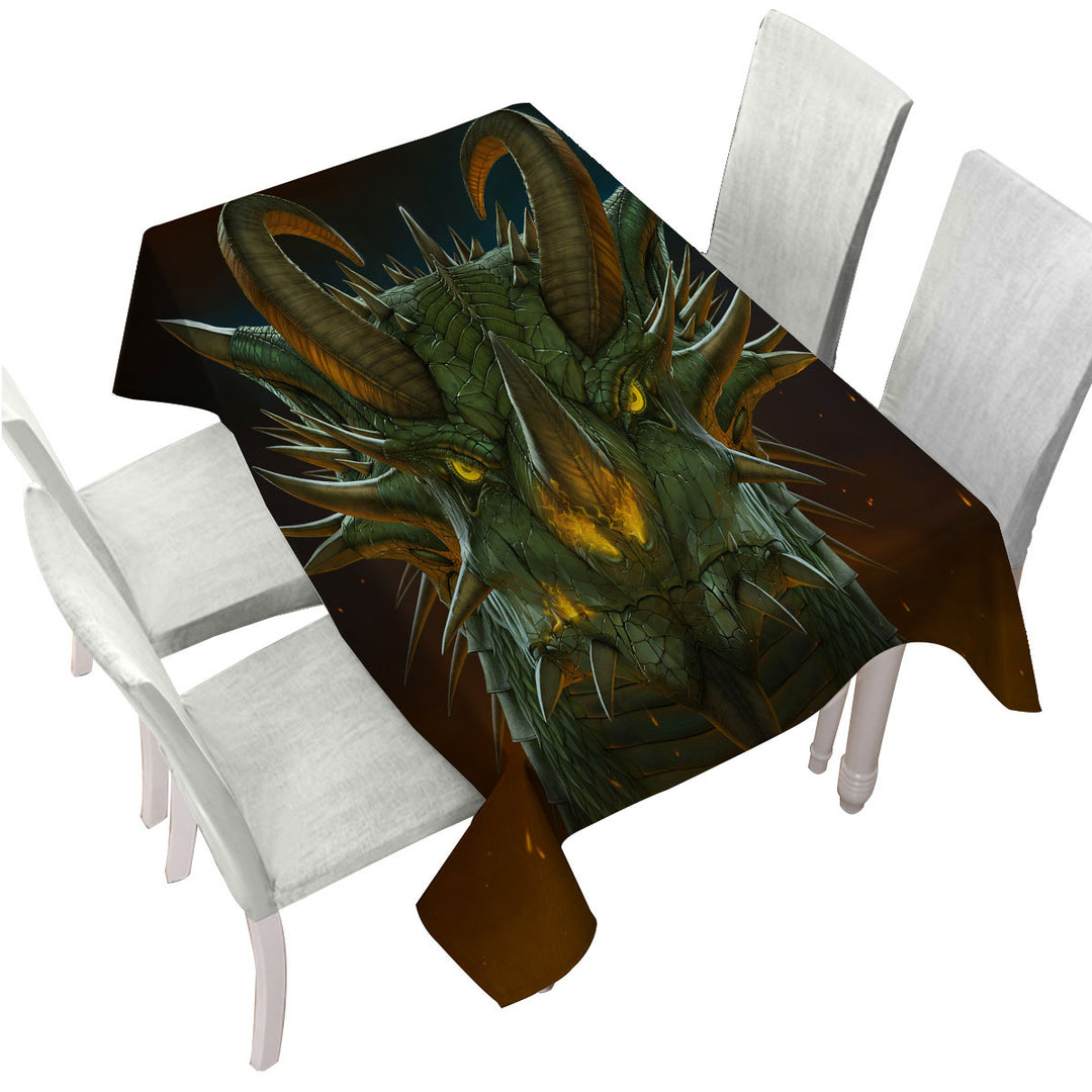 Cool Fantasy Art Dragon Portrait Tablecloths