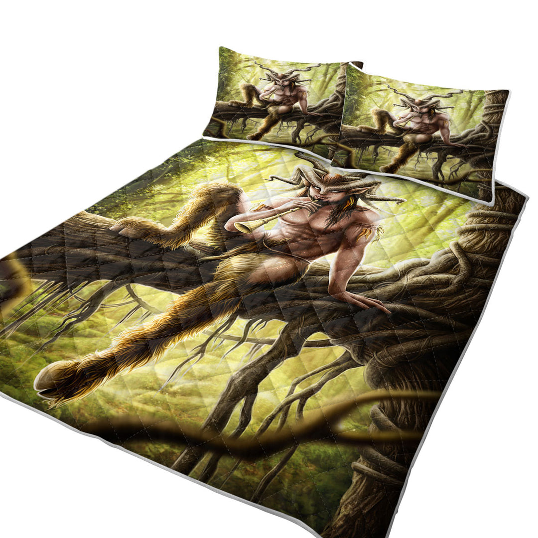 Cool Fantasy Art Faunus the Goat Man Creature King Size Bedspreads