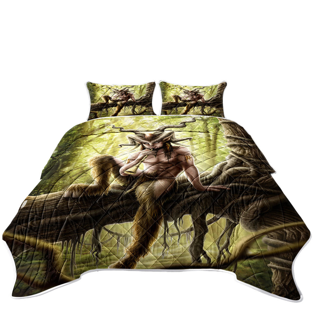 Cool Fantasy Art Faunus the Goat Man Creature Summer Quilt