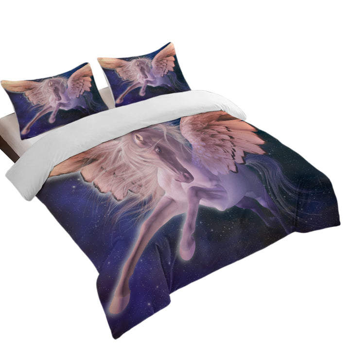 Cool Fantasy Art Flying White Horse Pegasus Duvet Covers