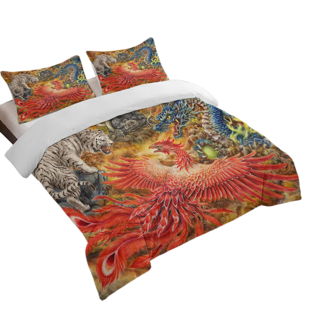 Cool Fantasy Art Four Heavenly Beasts Duvet Covers