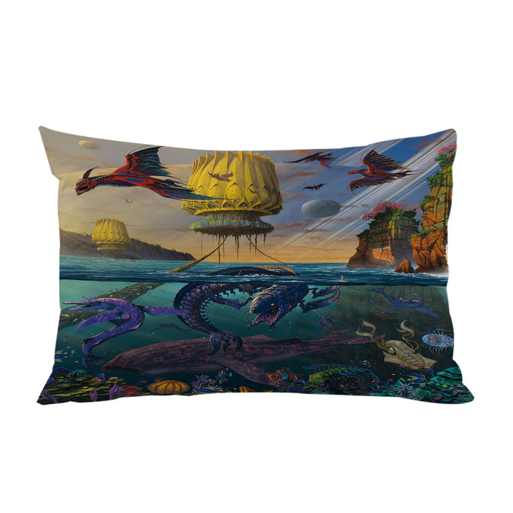 Cool Fantasy Art Frightening Ocean Creatures Pillowcase