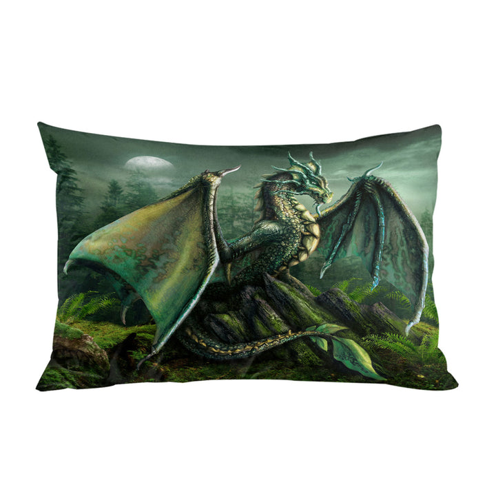 Cool Fantasy Art Garwin the Green Forest Dragon King Pillow Cases