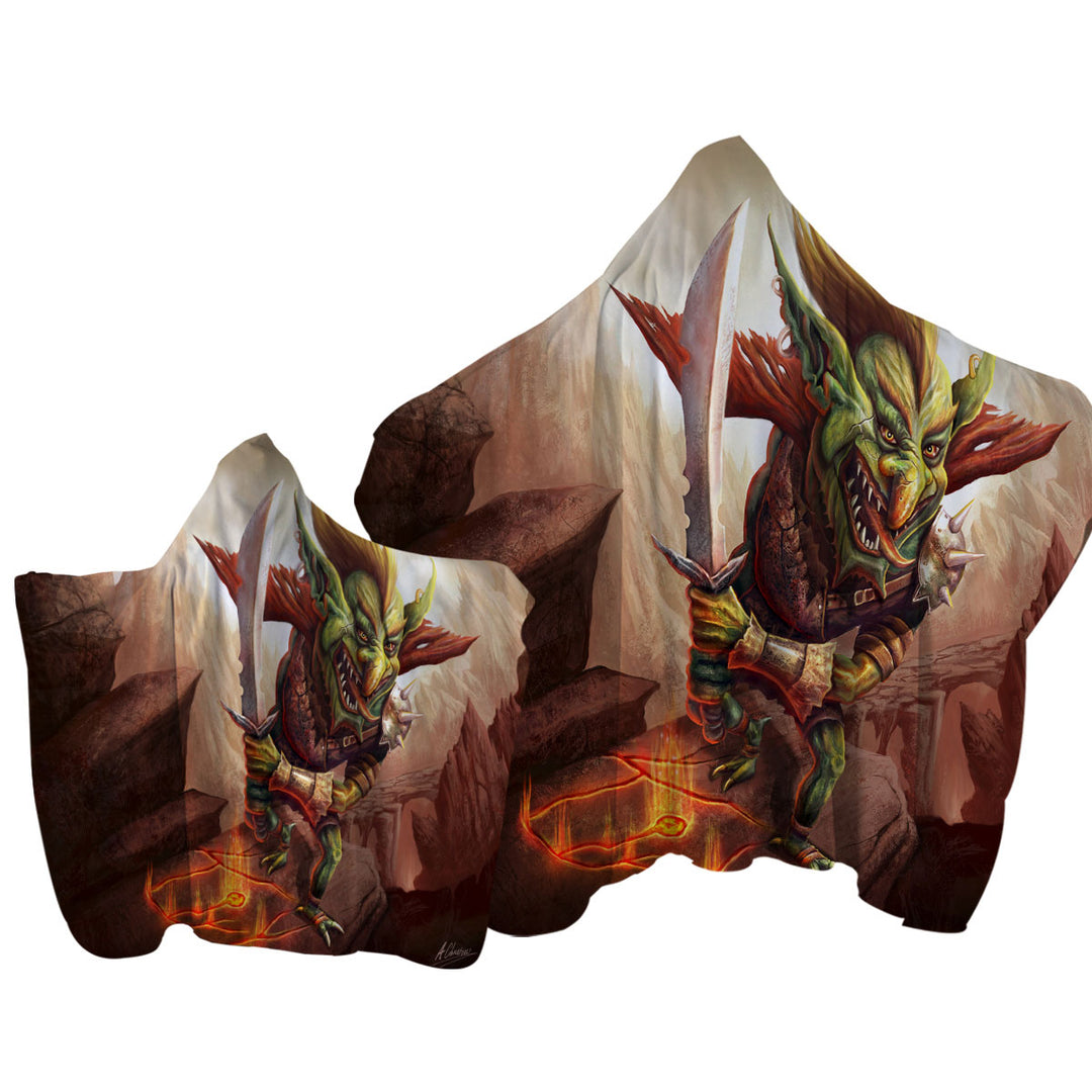 Cool Fantasy Art Goblin Hooded Beach Towel