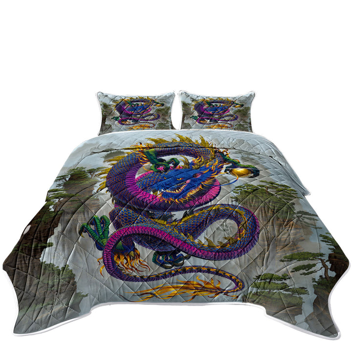 Cool Fantasy Art Good Fortune Chinese Dragon Quilts