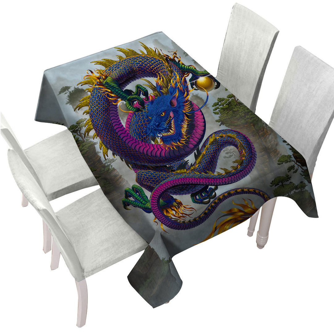 Cool Fantasy Art Good Fortune Chinese Dragon Tablecloth