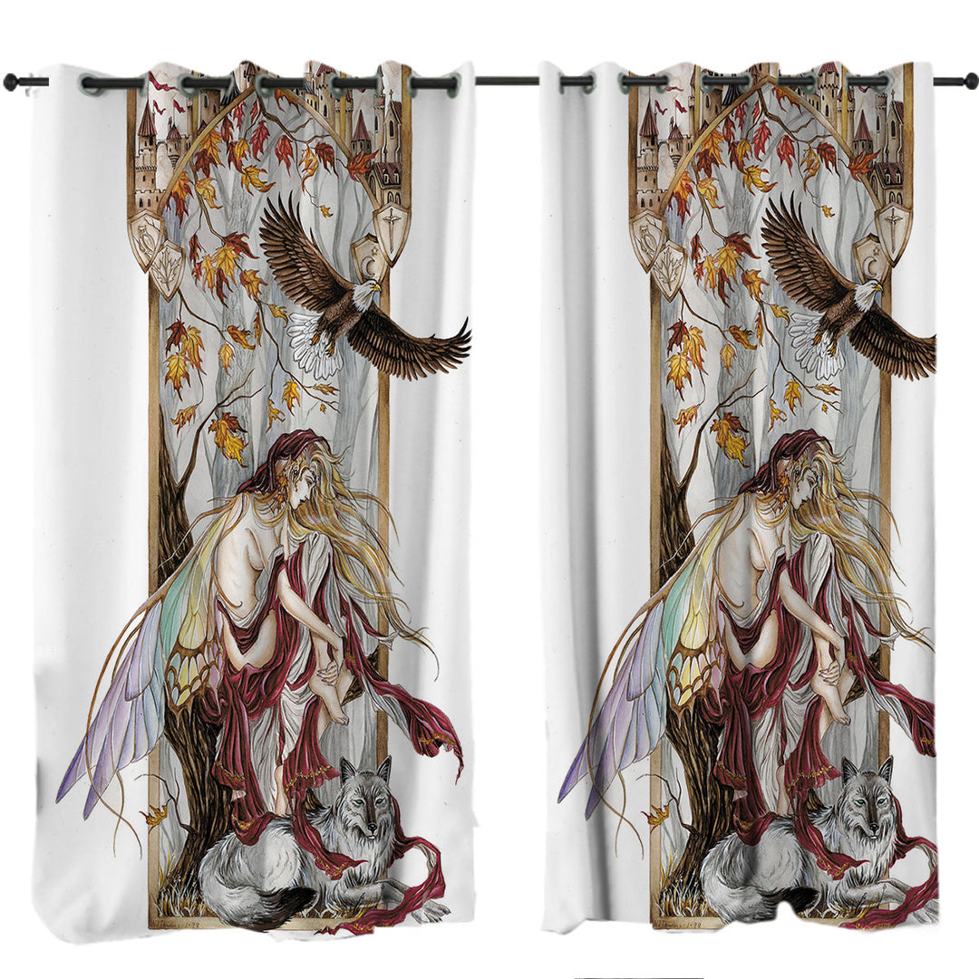 Cool Fantasy Art Introspection of the Autumn Fairy Curtains