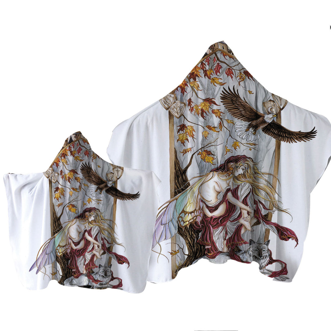 Cool Fantasy Art Introspection of the Autumn Fairy Towel Hoodie