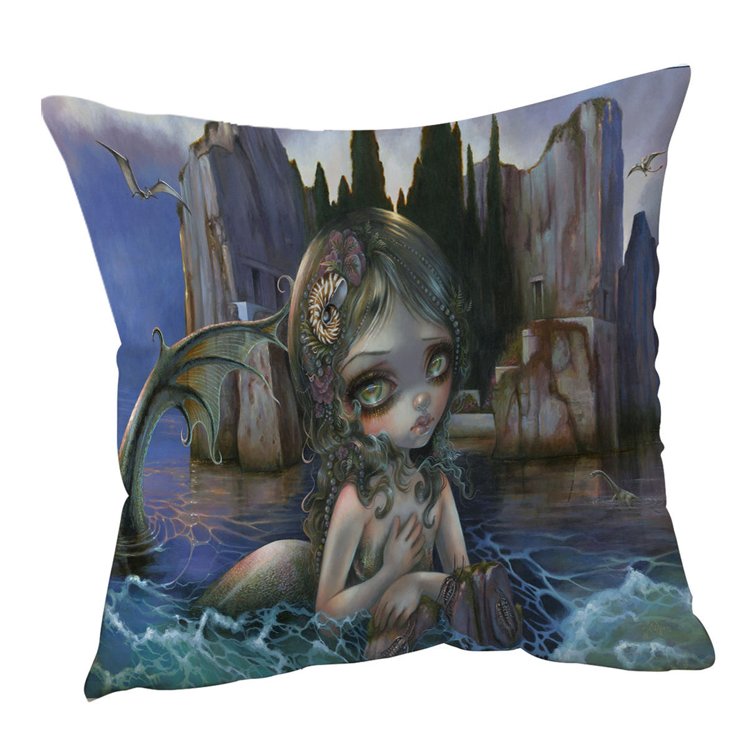 Cool Fantasy Art Isle of the Dead Mermaid Throw Cushions Covers