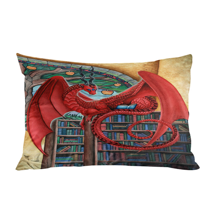 Cool Fantasy Art Librarian Red Dragon Pillowcase