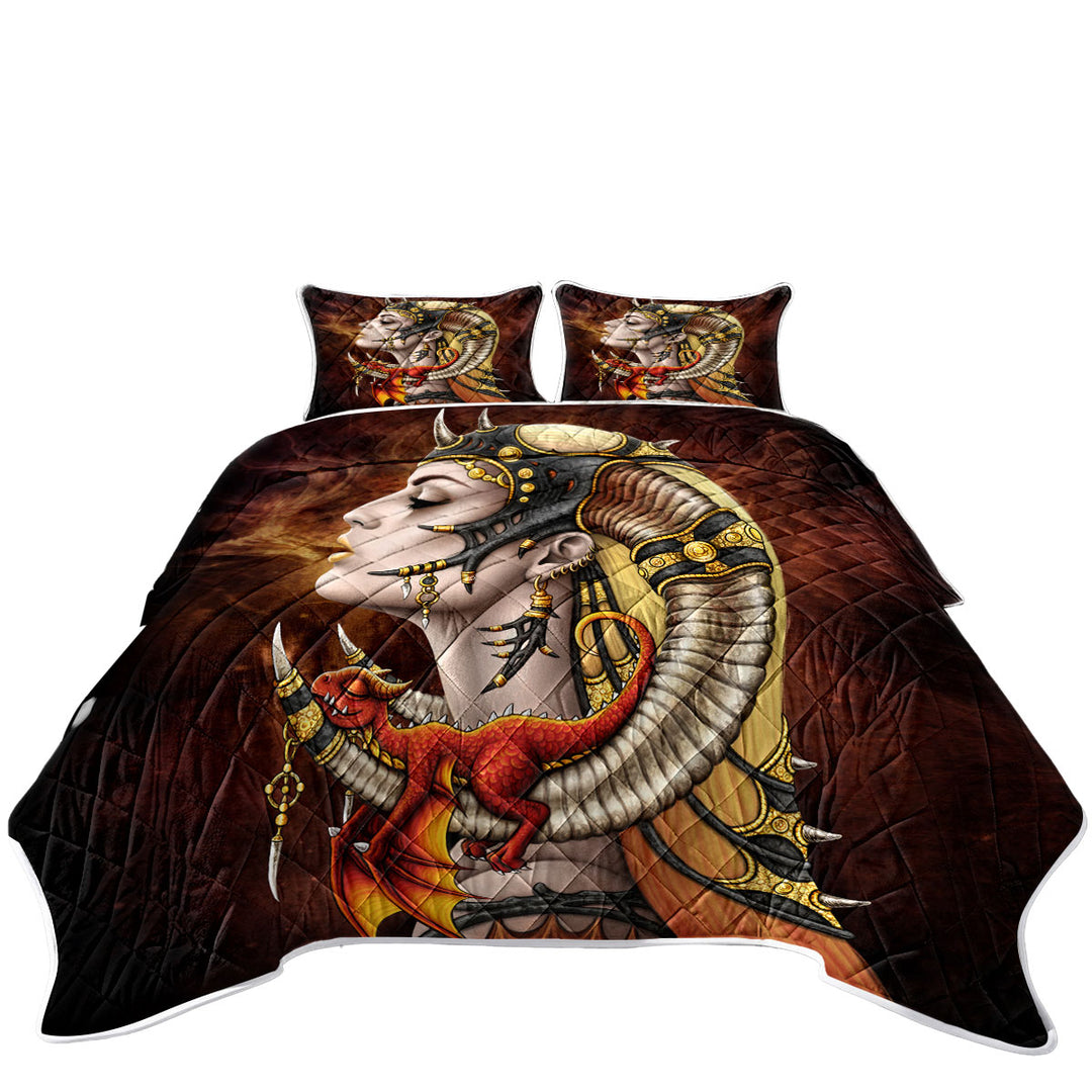 Cool Fantasy Art Mother of Dragons Coverlet