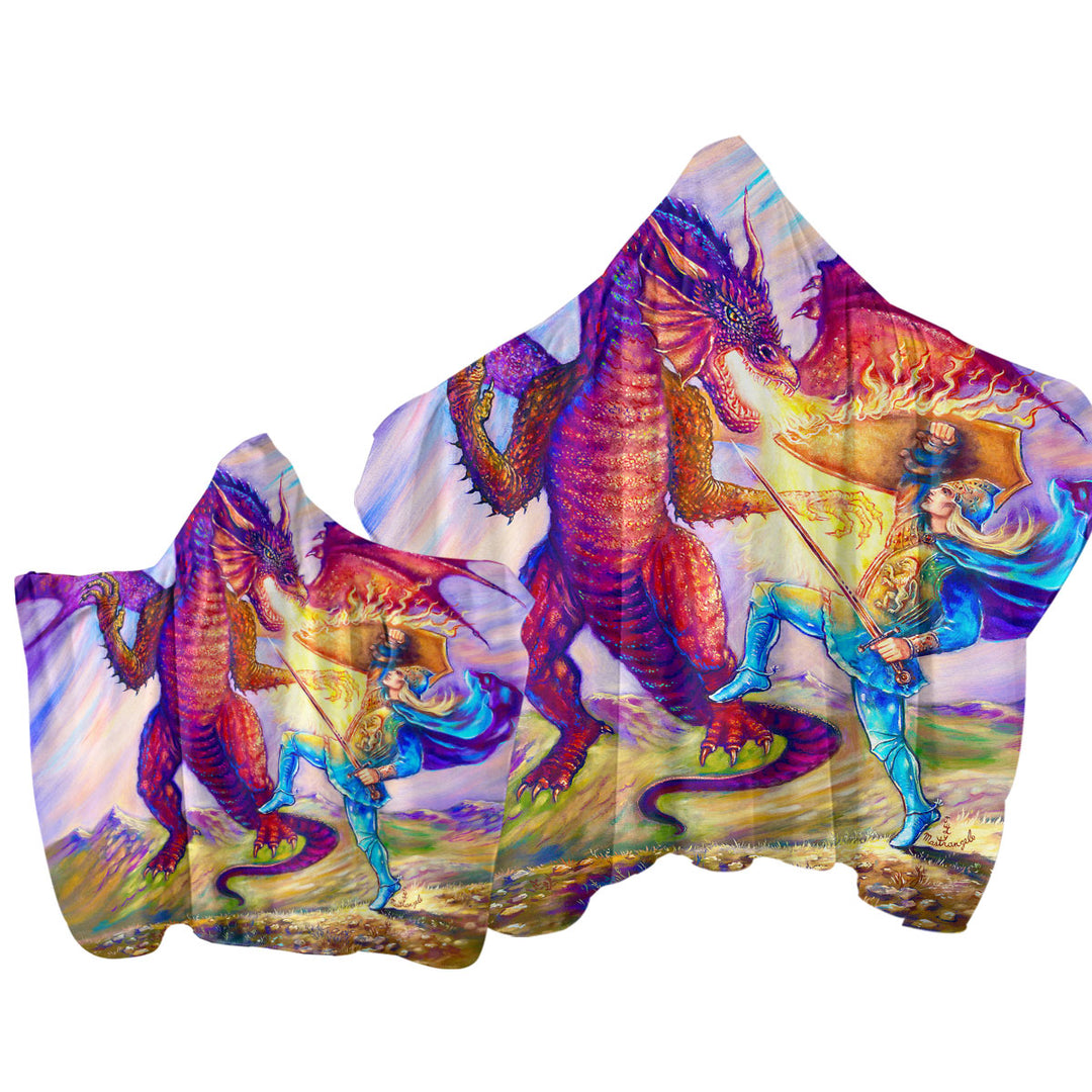 Cool Fantasy Art Painting Saint George and the Dragon Towel Hoodie