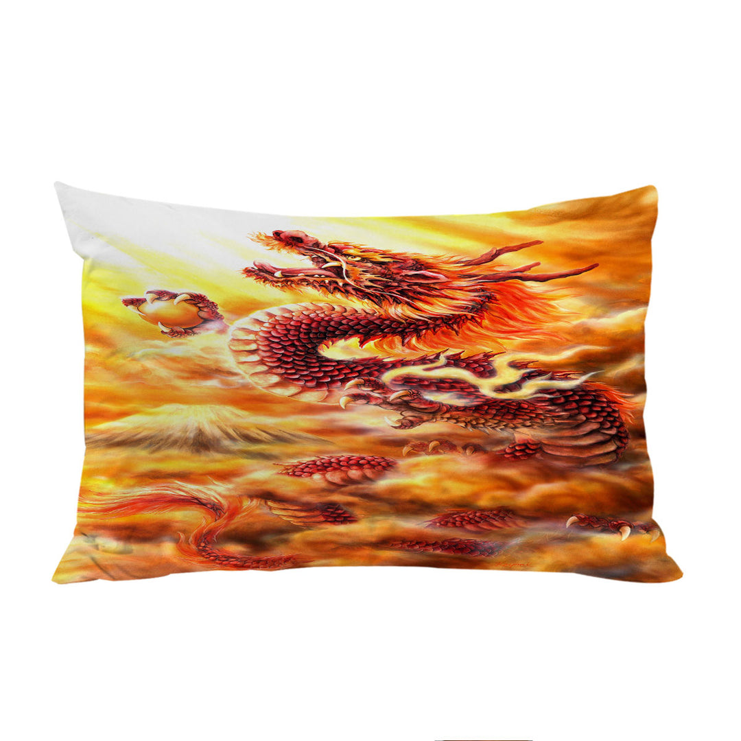 Cool Fantasy Art Red Clouds Dragon King Pillow Cases