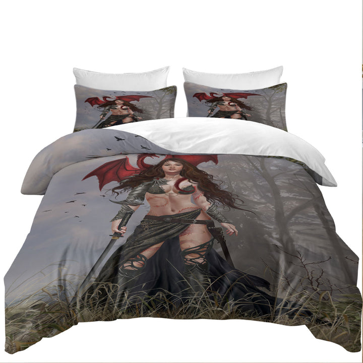 Cool Fantasy Art Sexy Dragon Warrior Woman Donna Covers