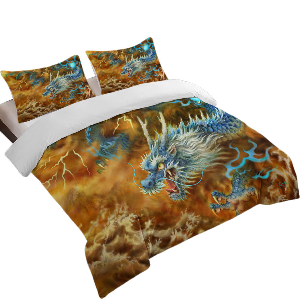 Cool Fantasy Art Storm East Chinese Dragon Duvet Cover