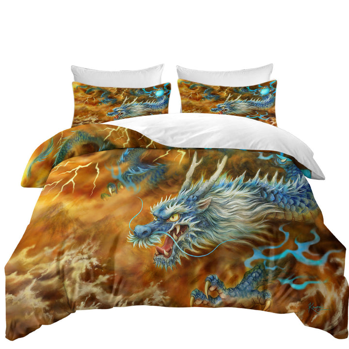 Cool Fantasy Art Storm East Chinese Dragon Duvet Covers