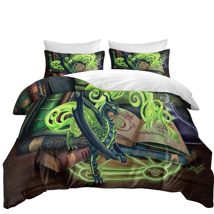 Cool Fantasy Art Summoning Dragons Duvet Cover Queen