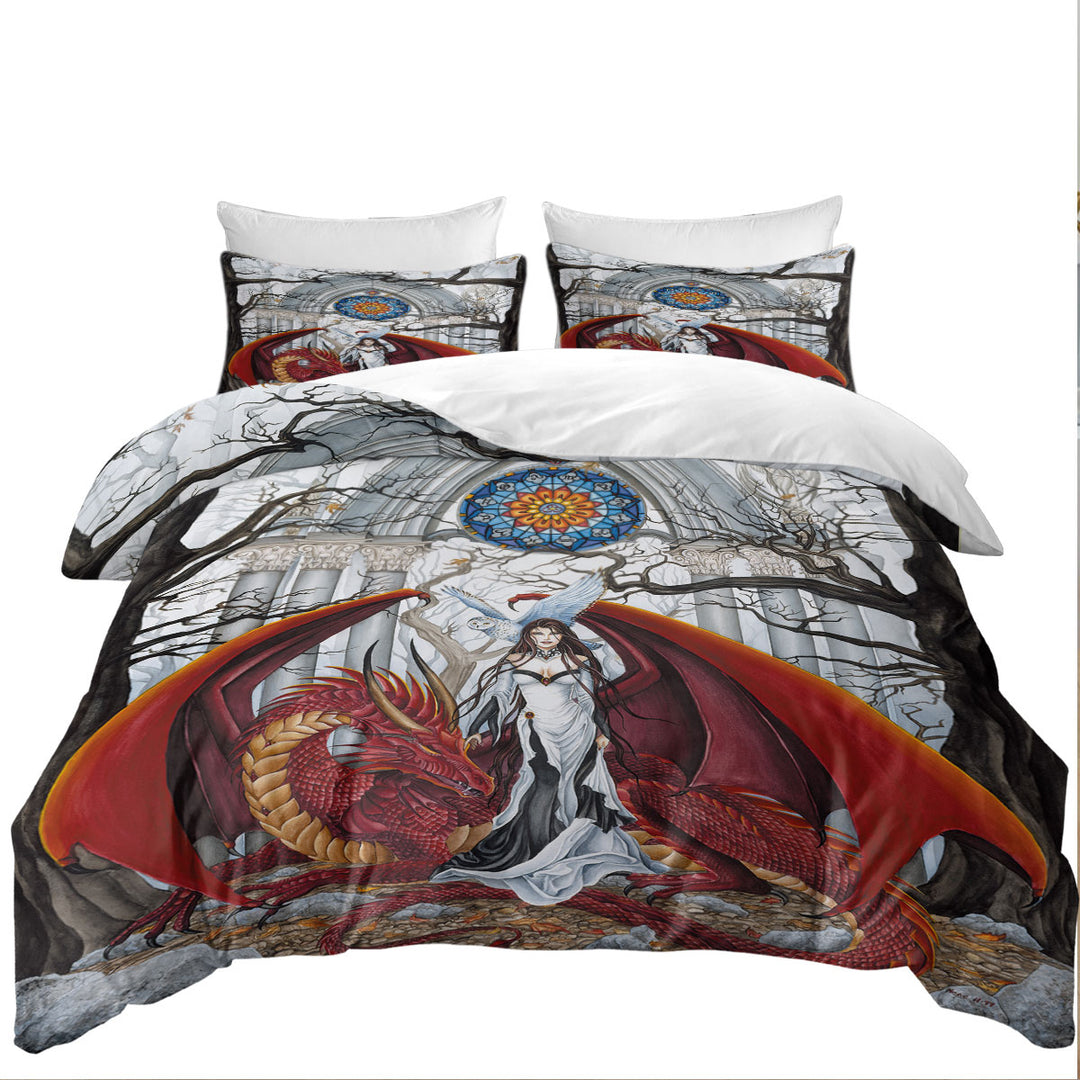 Cool Fantasy Art Wisdom the Dragon Queen Queen Size Duvet Cover