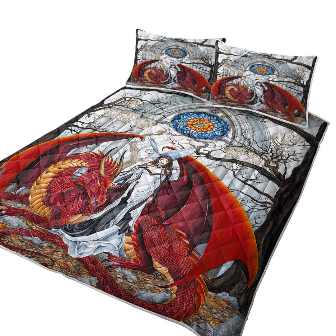 Cool Fantasy Art Wisdom the Dragon Queen Quilts