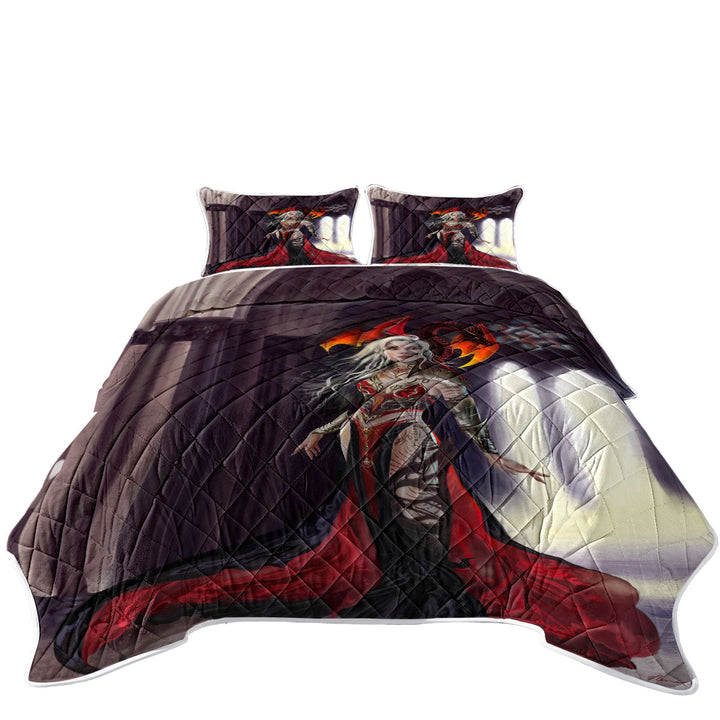 Cool Fantasy Art the Dragon Queen California King Quilt Sets