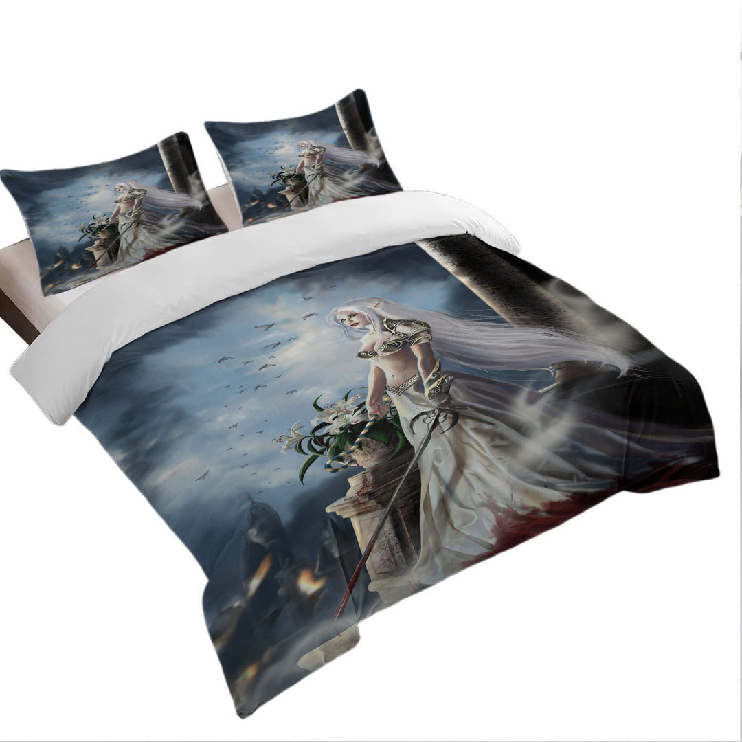 Cool Fantasy Art the Prophecy Beautiful Elf Girl Duvet Cover sale