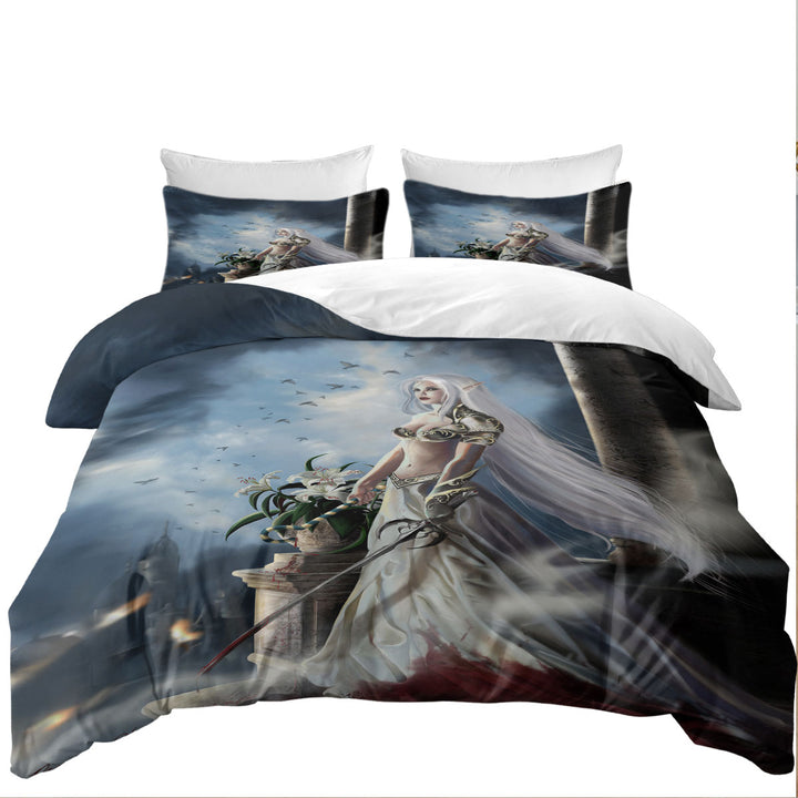 Cool Fantasy Art the Prophecy Beautiful Elf Girl Duvet Cover set