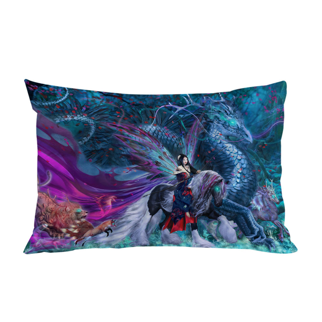 Cool Fantasy Digital Art Ride of the Yokai Pillowcase