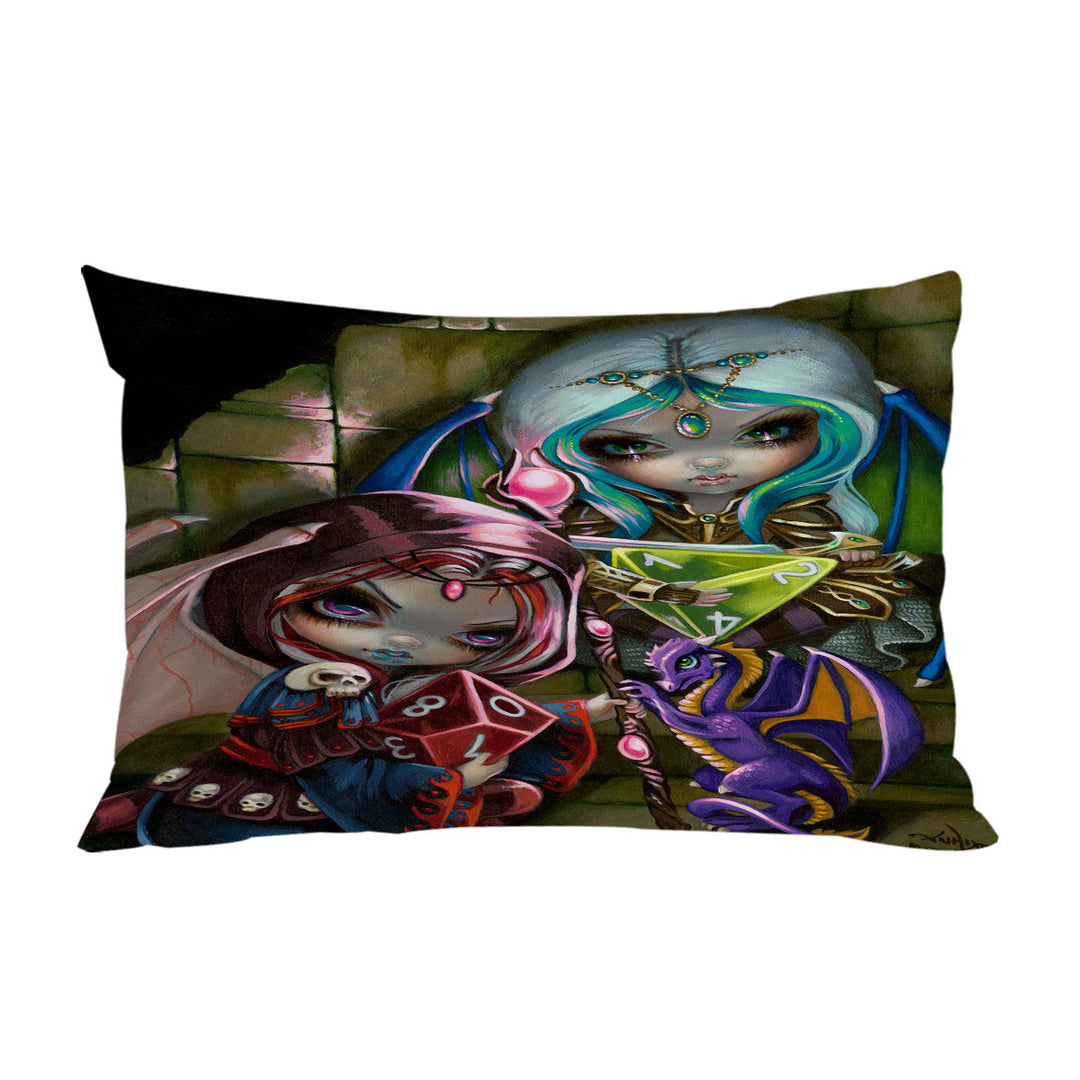 Cool Fantasy Dragons and Fairies Dice Dragonlings Pillow Cases