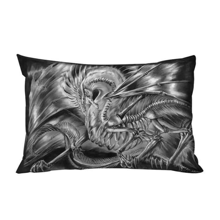 Cool Fantasy Drawing Dracolich Dragon Skeleton Pillowcases