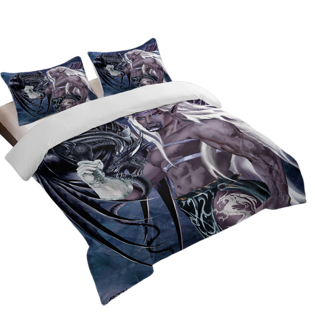 Cool Fantasy Drawings Dragons Worn the Master Quilt Cover