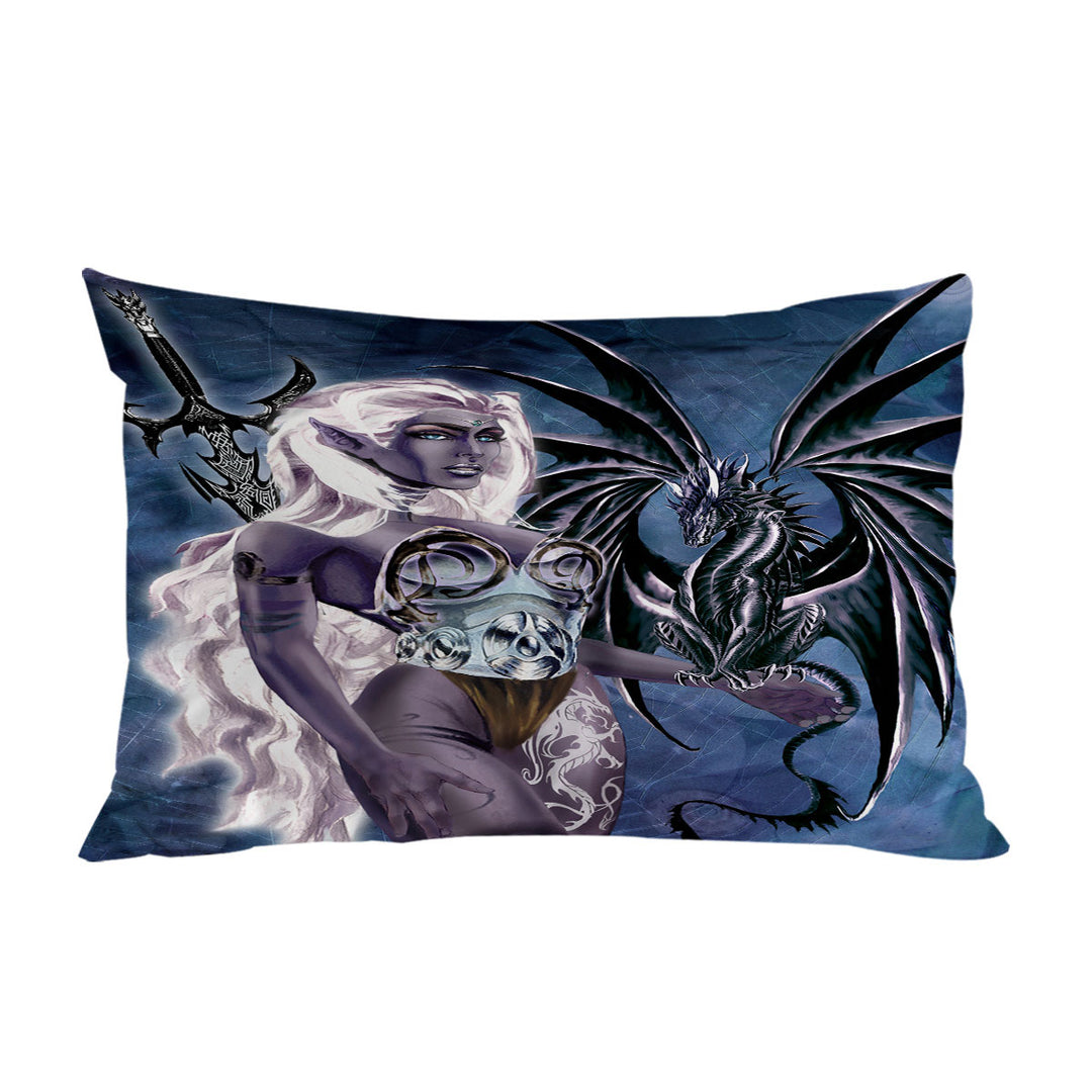 Cool Fantasy Drawings Dragons Worn the Mistress Pillow Cases